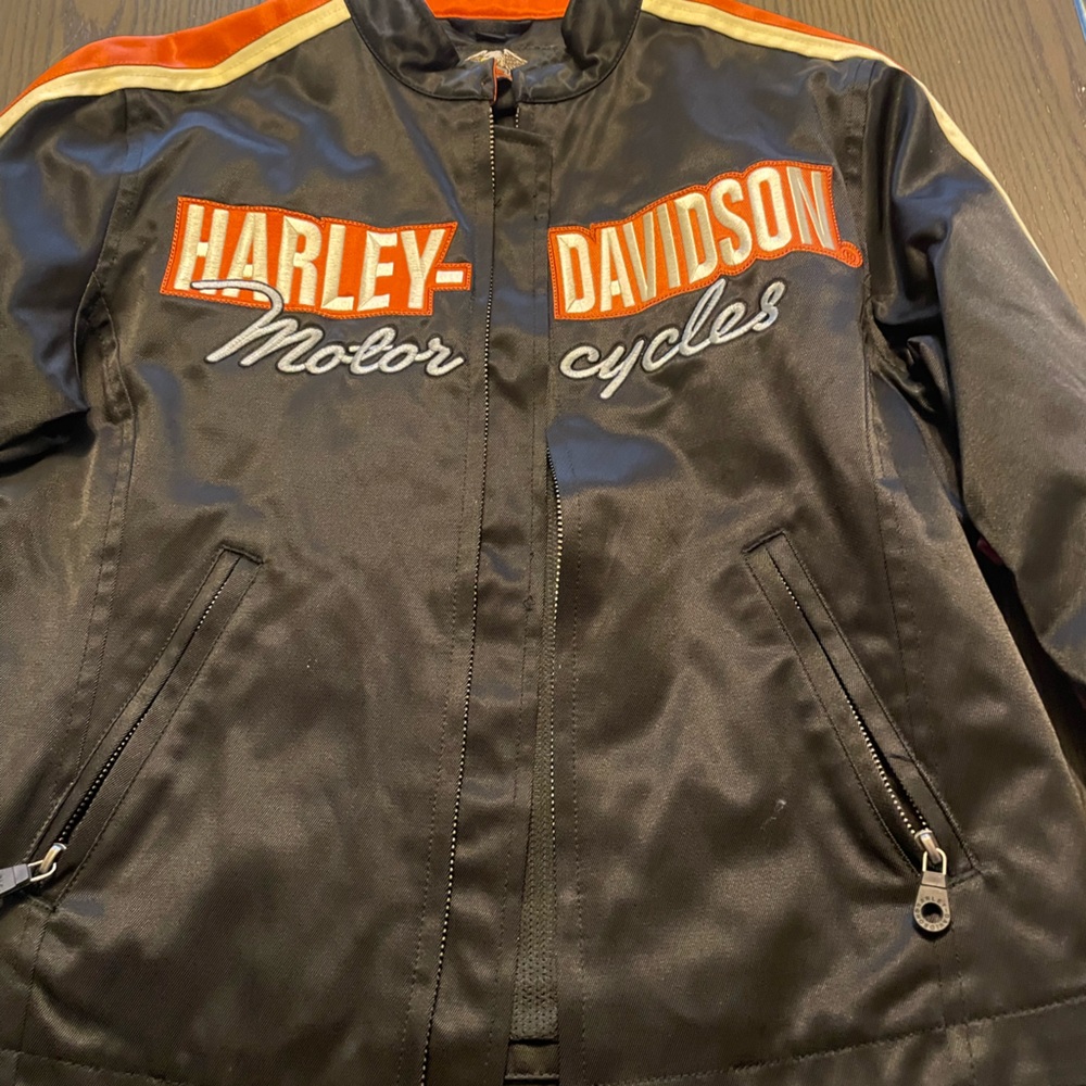 Harley-Davidson Black Jacket with Orange Accents Size small